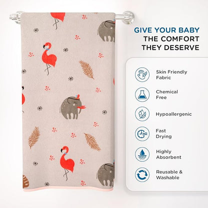 Mee Mee Micro Fiber Baby Bath Towel for New Born | Wash Cloth, Quick Absorbent, Extra Soft Cotton Towels for Kids/Toddlers/Infants/Babies, Pack of 1, Pink 70X110 CM