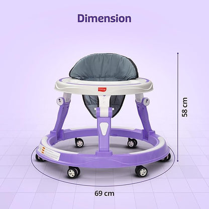 LuvLap Elegant 360° Baby Walkers for 6-18 Months | 3 Level Height Adjustment Walker/Advanced Baby Activity Walker for Kids, Walker for Boys & Girls, Purple