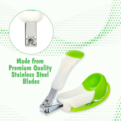 Mee Mee Gentle Nail Clipper (Pack of 1 - With Magnifier, White/Green