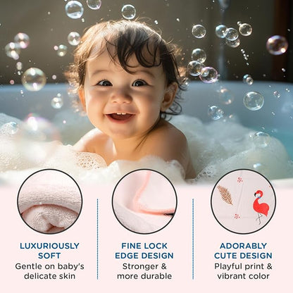 Mee Mee Micro Fiber Baby Bath Towel for New Born | Wash Cloth, Quick Absorbent, Extra Soft Cotton Towels for Kids/Toddlers/Infants/Babies, Pack of 1, Pink 70X110 CM