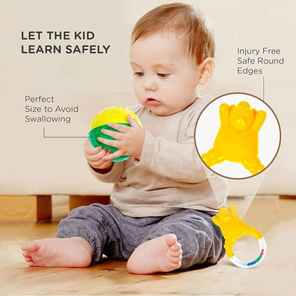 Mee Mee BPA Free Baby Rattles Set, Rattle Gift Set, Made of Food Grade Plastic, Grab Rattles and Soothing Teethers for Babies & Infants, Early Age Toys for Kids (Pack of 7, Multicolor