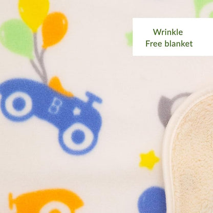 Mee Mee Ultra Soft Plush | Lightweight & Super Comfortable Baby Blankets | Swaddle for Infant & Toddler | Multipurpose | Breathable | Double Layred 2 Years | White | 75X100 CM