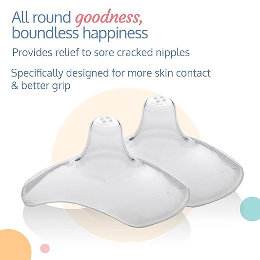 LuvLap Silicone Nipple Protector/Shield for Breast Feeding Mothers, with Storage case