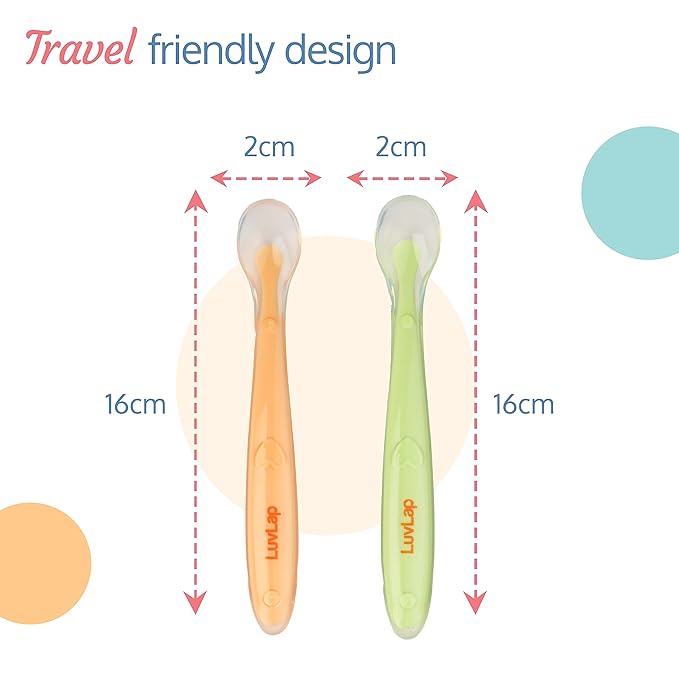 LuvLap Baby Feeding Spoon Set Of 2 With Ultra Supple 100% Silicone