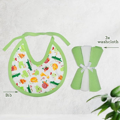 ee Mee Cotton Soft Pampering Gift Set Hamper for New Born, Baby Boy, Baby Girl (8 Pieces, Green)