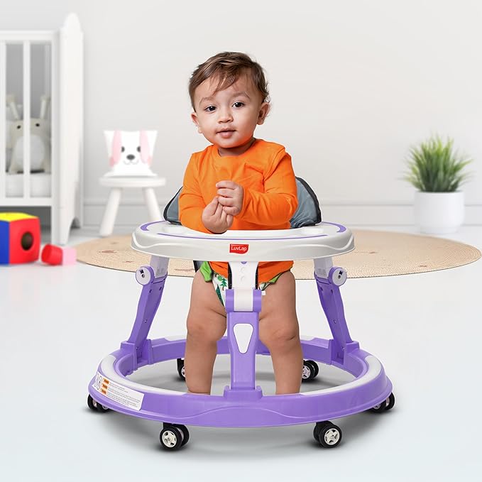 LuvLap Elegant 360° Baby Walkers for 6-18 Months | 3 Level Height Adjustment Walker/Advanced Baby Activity Walker for Kids, Walker for Boys & Girls, Purple