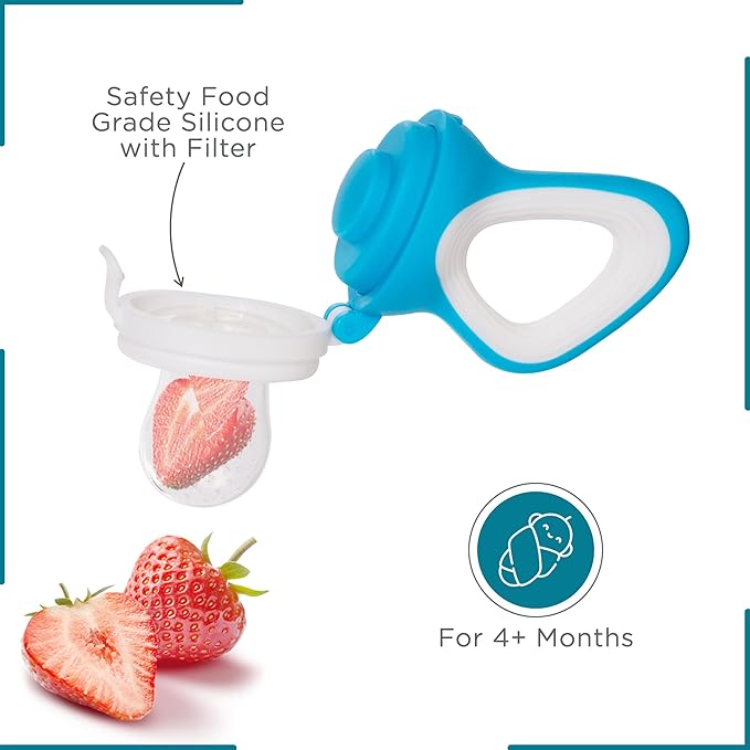 Mee Mee Advanced Fruit & Food Nutritional Baby Feeder for 6 to 12 Months | Baby Food Feeder Pacifier, Silicone Fruit Feeder Teethers for Babies | Teether for New Born, BPA-Free