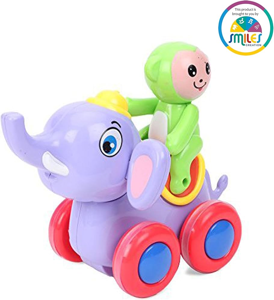 Animal Friction Toy Car – Elephant & Giraffe Cartoon Ride