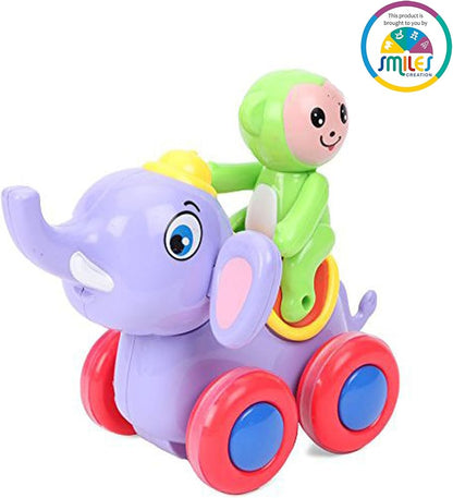 Animal Friction Toy Car – Elephant & Giraffe Cartoon Ride