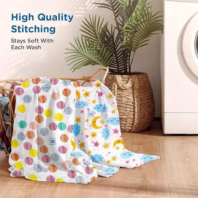 Mee Mee 100% Muslin Cotton Swaddle Wrappers for Newborns (3 Pcs) | Soft, Quick-Drying & Highly Absorbent Blanket | Baby Swaddle Cloth, Nursing Wrap & Newborn Essentials (Multicolour