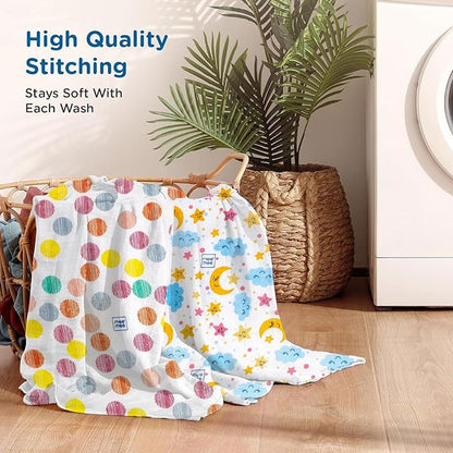 Mee Mee 100% Muslin Cotton Swaddle Wrappers for Newborns (3 Pcs) | Soft, Quick-Drying & Highly Absorbent Blanket | Baby Swaddle Cloth, Nursing Wrap & Newborn Essentials (Multicolour