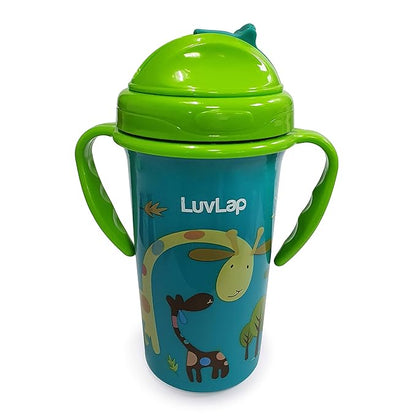 Luvlap Tiny Giffy Sipper 300ml, Anti-Spill Design with Soft Silicone Straw, 18m+ (Orange) Tiny Giffy Sipper/Sippy Cup 300ml, Anti-Spill Design with Soft Silicone Straw, 18m+ (Green)