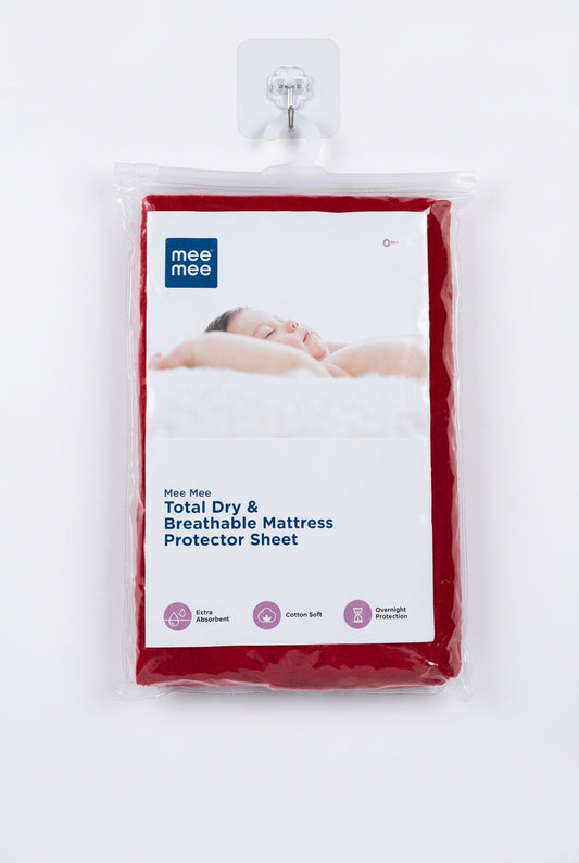 Mee Mee Total Dry & Breathable Mattress Protector Sheet – Extra Absorbent & Cotton Soft (small size)