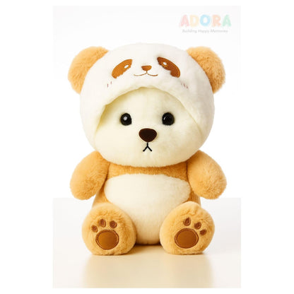 Adora Panda Hood Teddy Bear Plush Toy – Soft Stuffed Bear for Kids