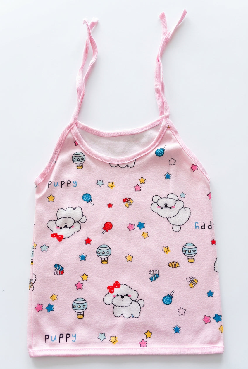 Jabla Cute Pink Puppy Print Girls Camisole Top  (pack of 2) : 420/.