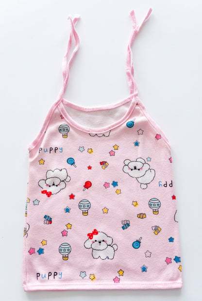 Jabla Cute Pink Puppy Print Girls Camisole Top  (pack of 2) : 420/.