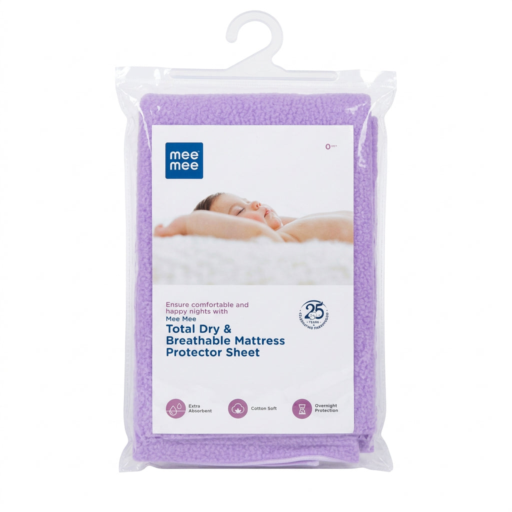 Mee Mee Total Dry & Breathable Mattress Protector Sheet – Purple