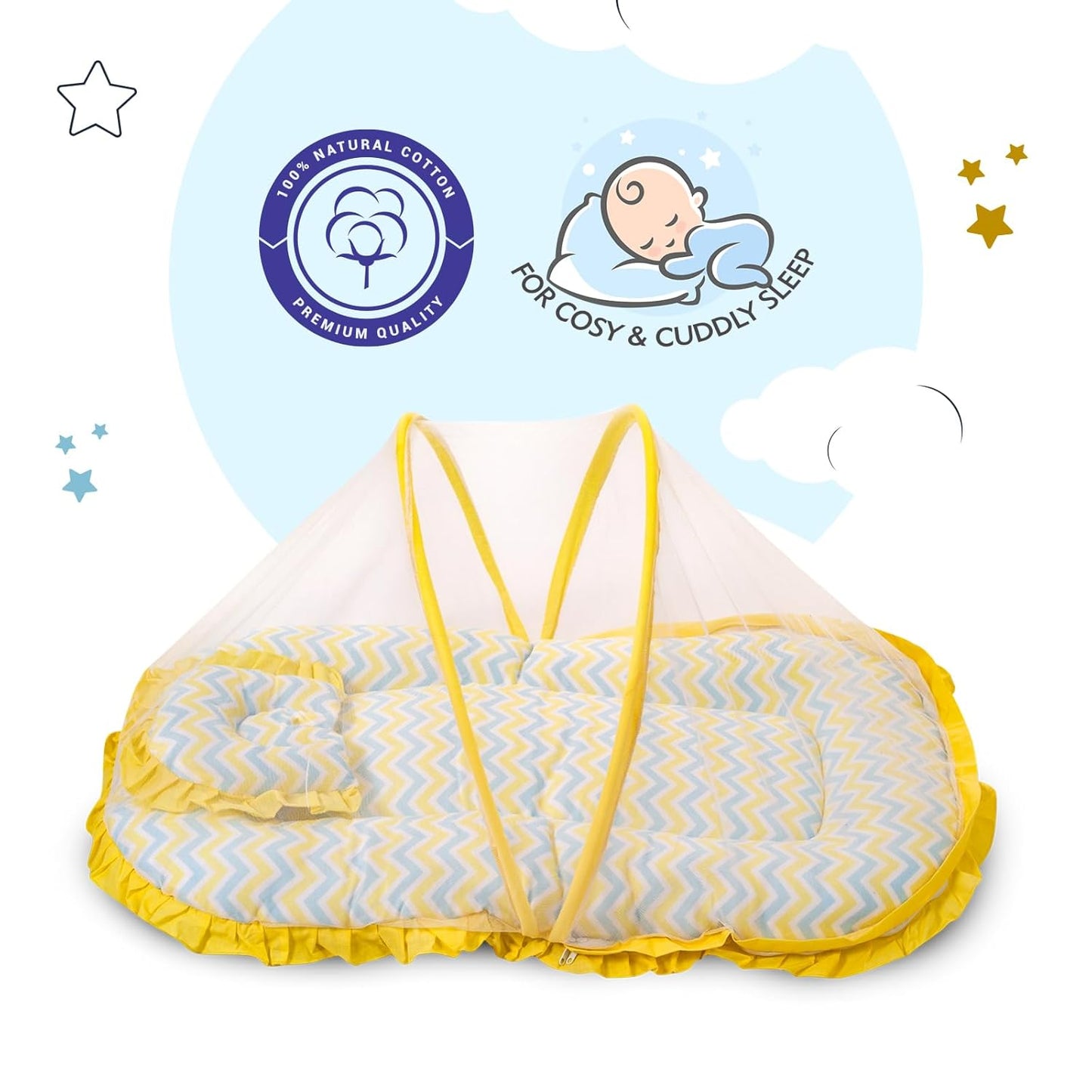 Mee Mee Baby Carry Nest & Lounger Set with Mosquito Net & Pillow