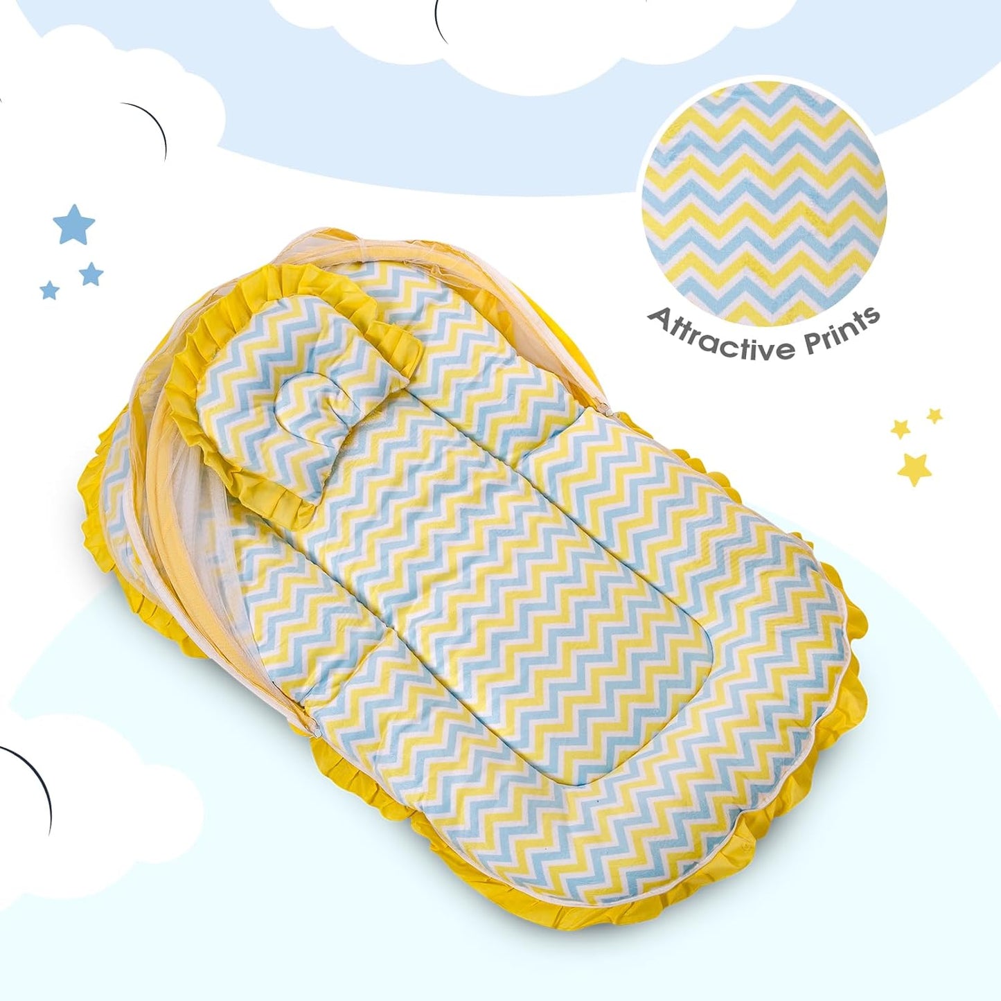 Mee Mee Baby Carry Nest & Lounger Set with Mosquito Net & Pillow