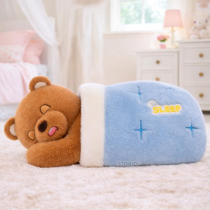 Sleeping Breathing Bear Plush Soft Toy for Kids & Babies