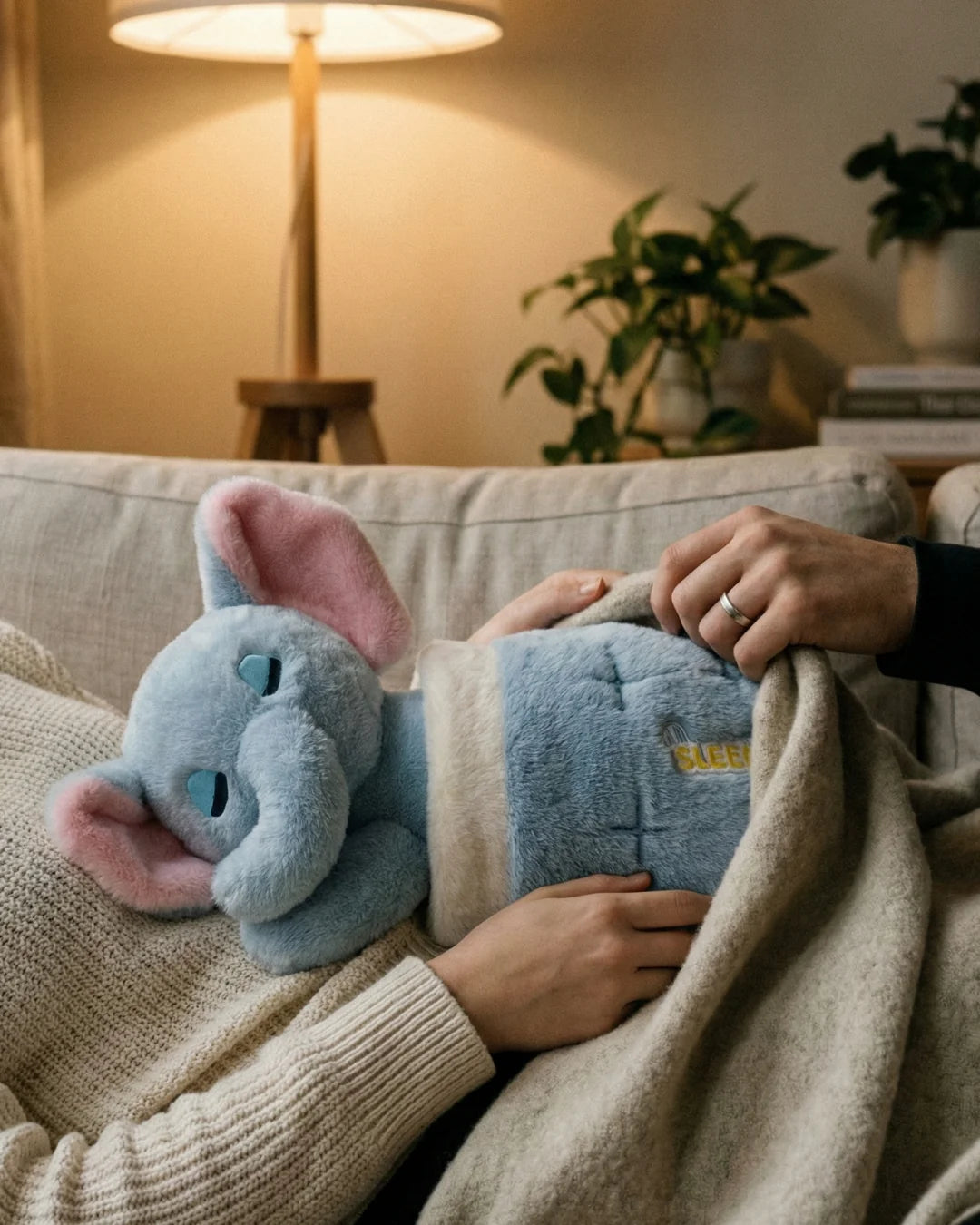 Sleeping Elephant Plush Toy – Cozy Bedtime Soft Toy