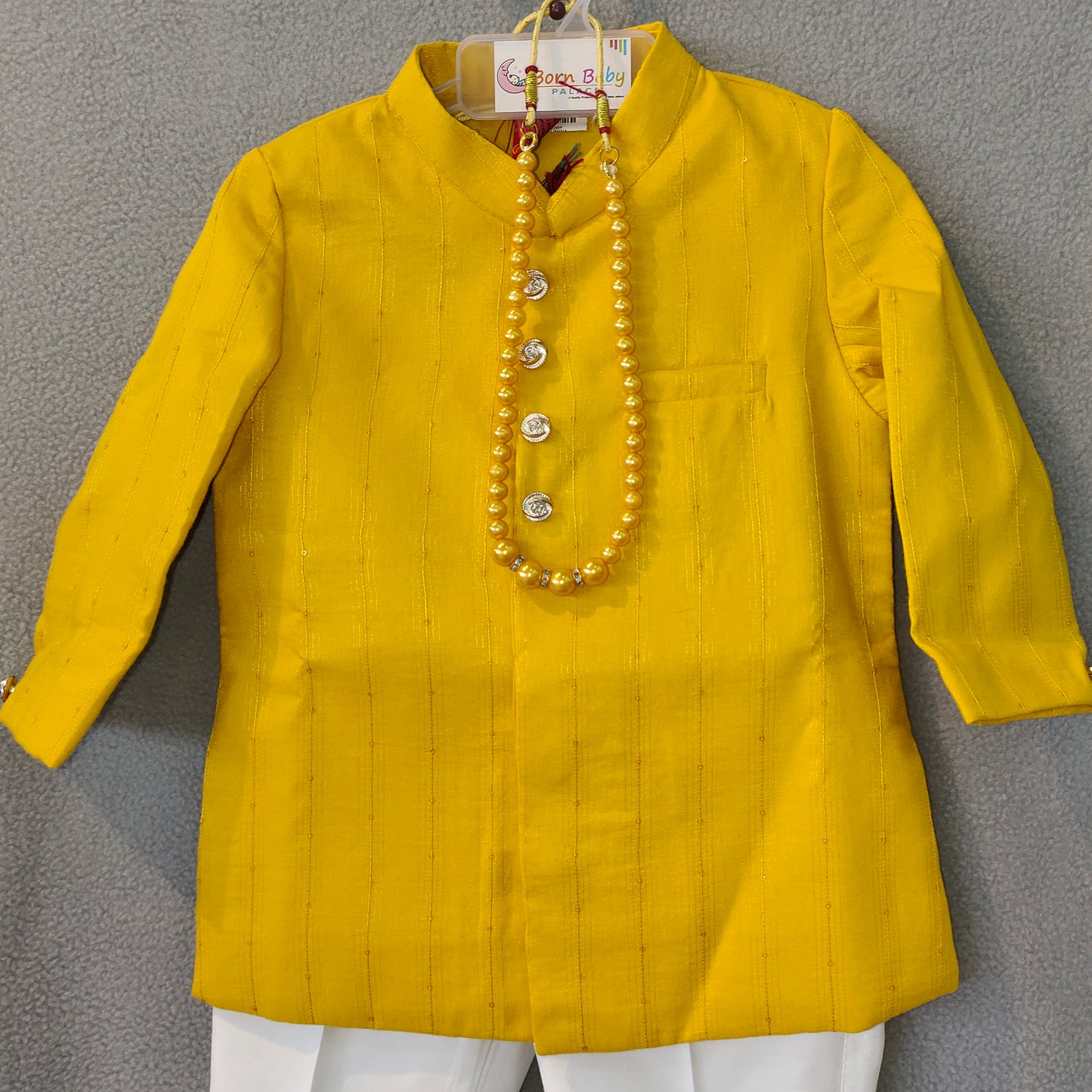 Bright Yellow Festive Kurta Set for Boys | Traditional Wear | 3M - 9M