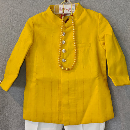 Bright Yellow Festive Kurta Set for Boys | Traditional Wear | 3M - 9M