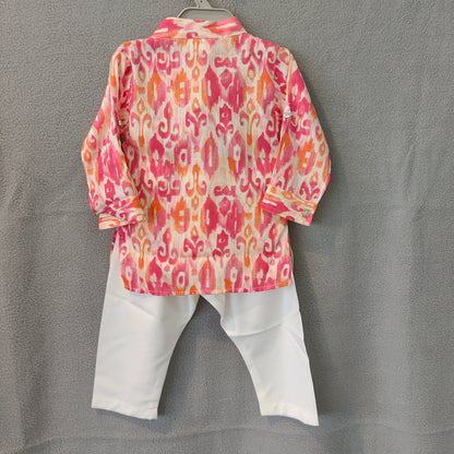 Vibrant Ikat Print Kurta Set for Boys | Traditional Wear | NB - 3M - 6M