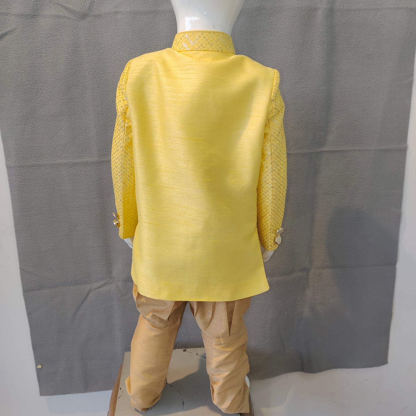 Bright Yellow Boys Ethnic Sherwani Set