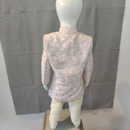 Stylish Pastel Pink Boys Embroidered Sherwani Set