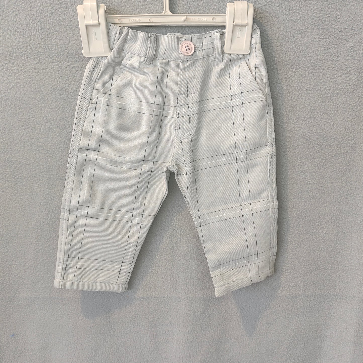 Smart Grey Checkered 3-Piece Suit Set for Boys – Premium Party Wear