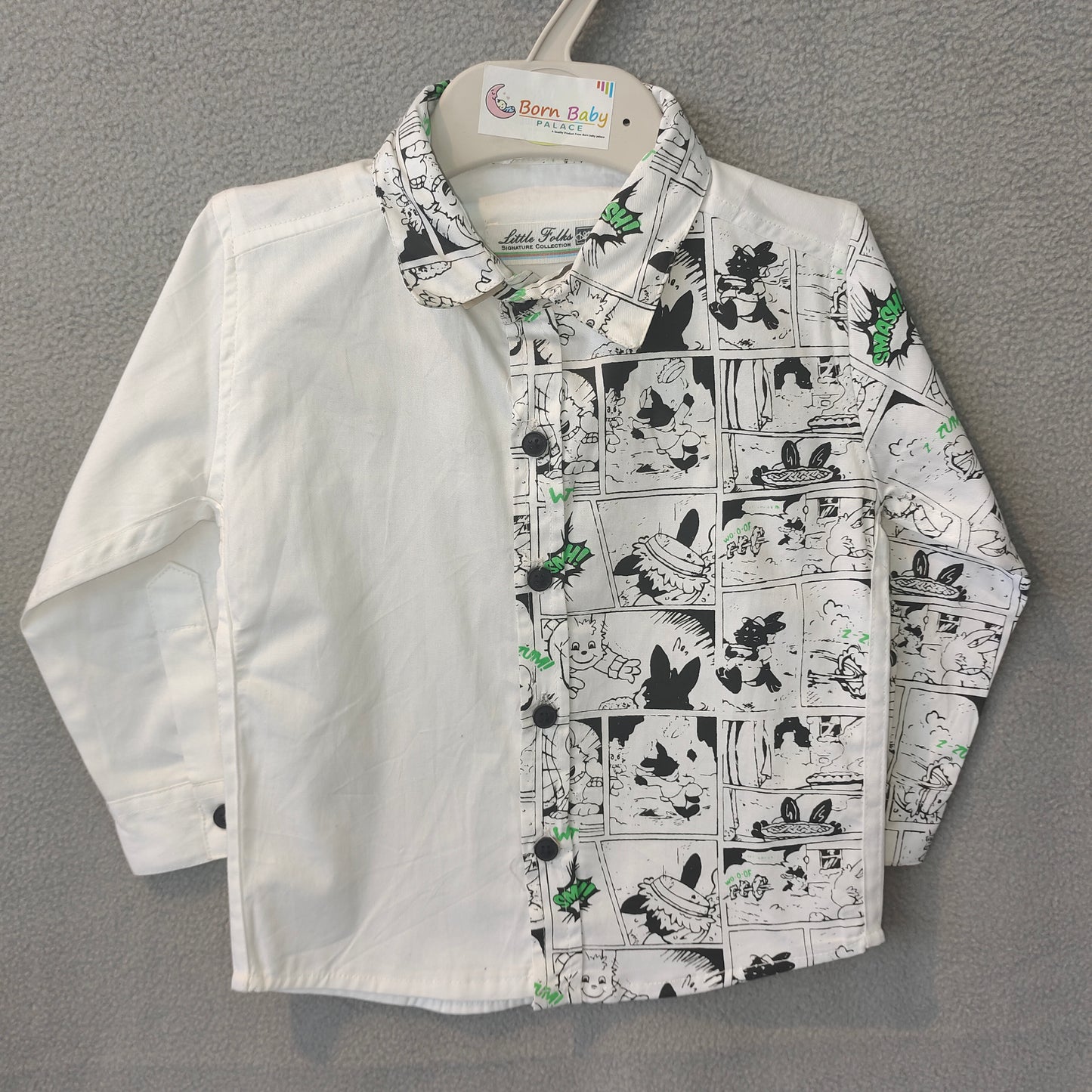 Trendy Half Comic-Print Shirt for Boys – Stylish Casual Wear