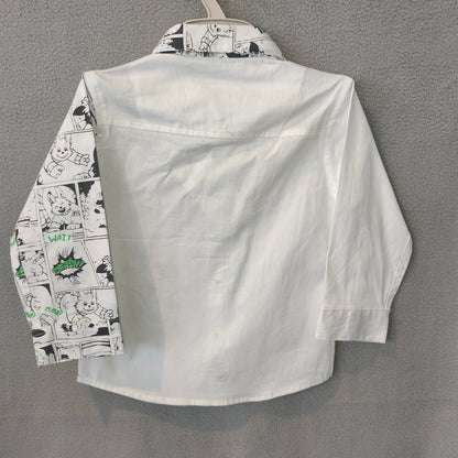 Trendy Half Comic-Print Shirt for Boys – Stylish Casual Wear