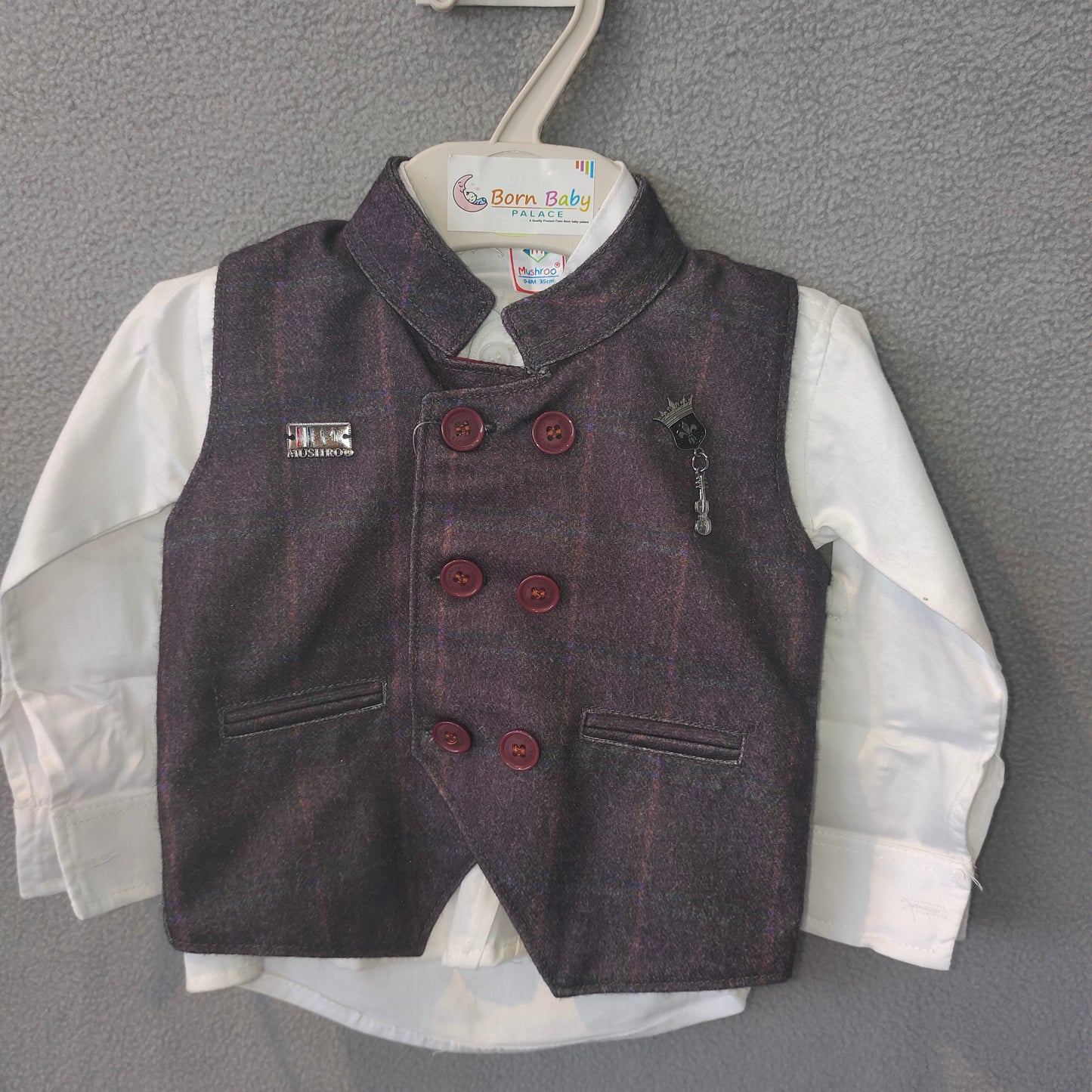 Royal Maroon Waistcoat Set for Boys – Elegant Festive & Party Wear