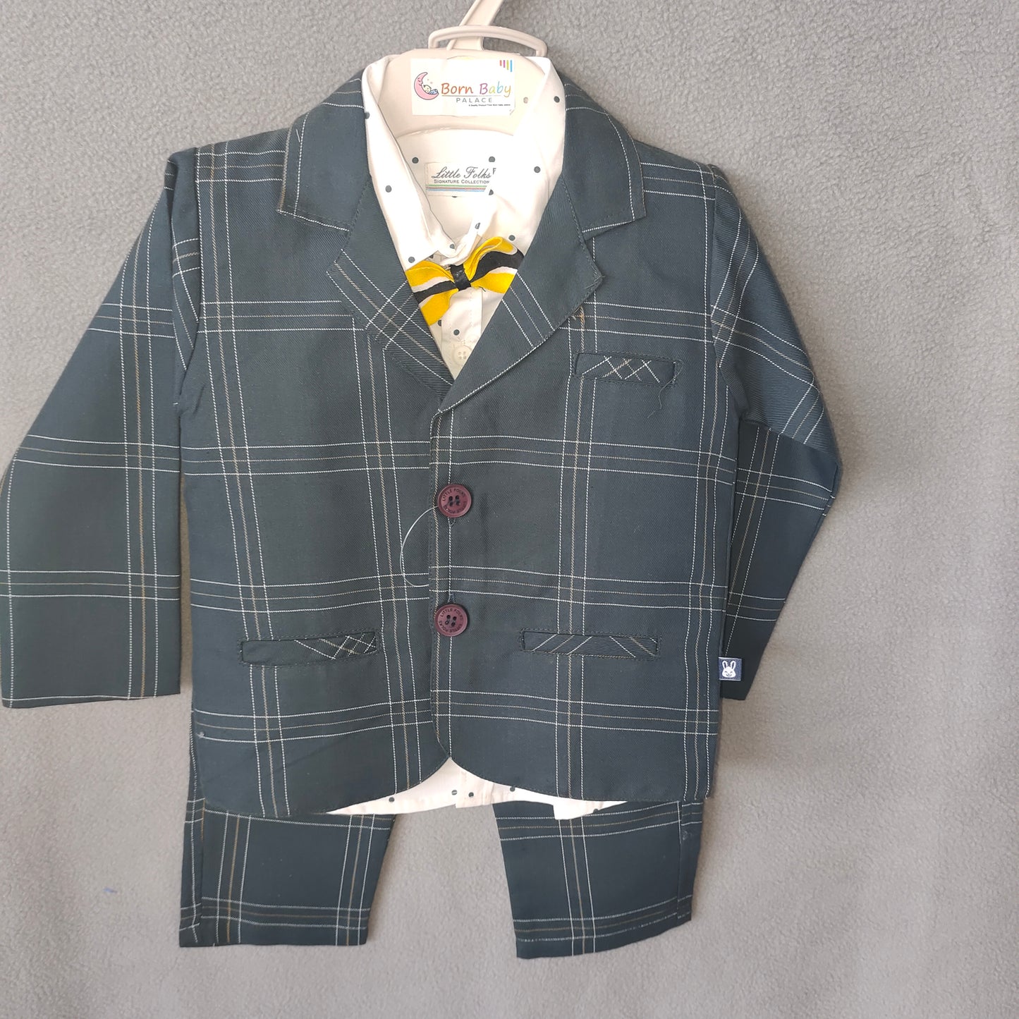 Stylish Black Checkered 3-Piece Suit Set for Boys – Party & Formal Wear