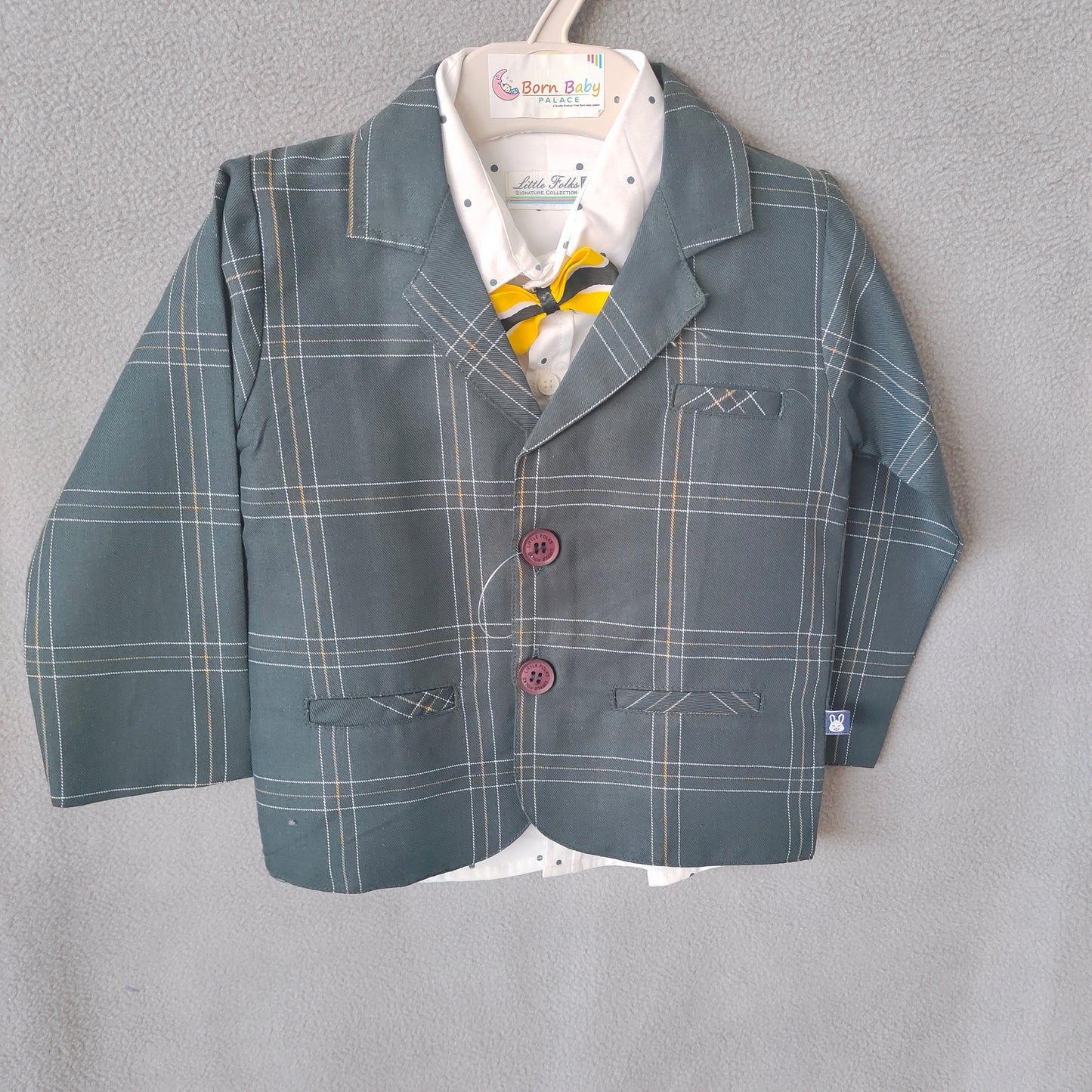 Stylish Black Checkered 3-Piece Suit Set for Boys – Party & Formal Wear