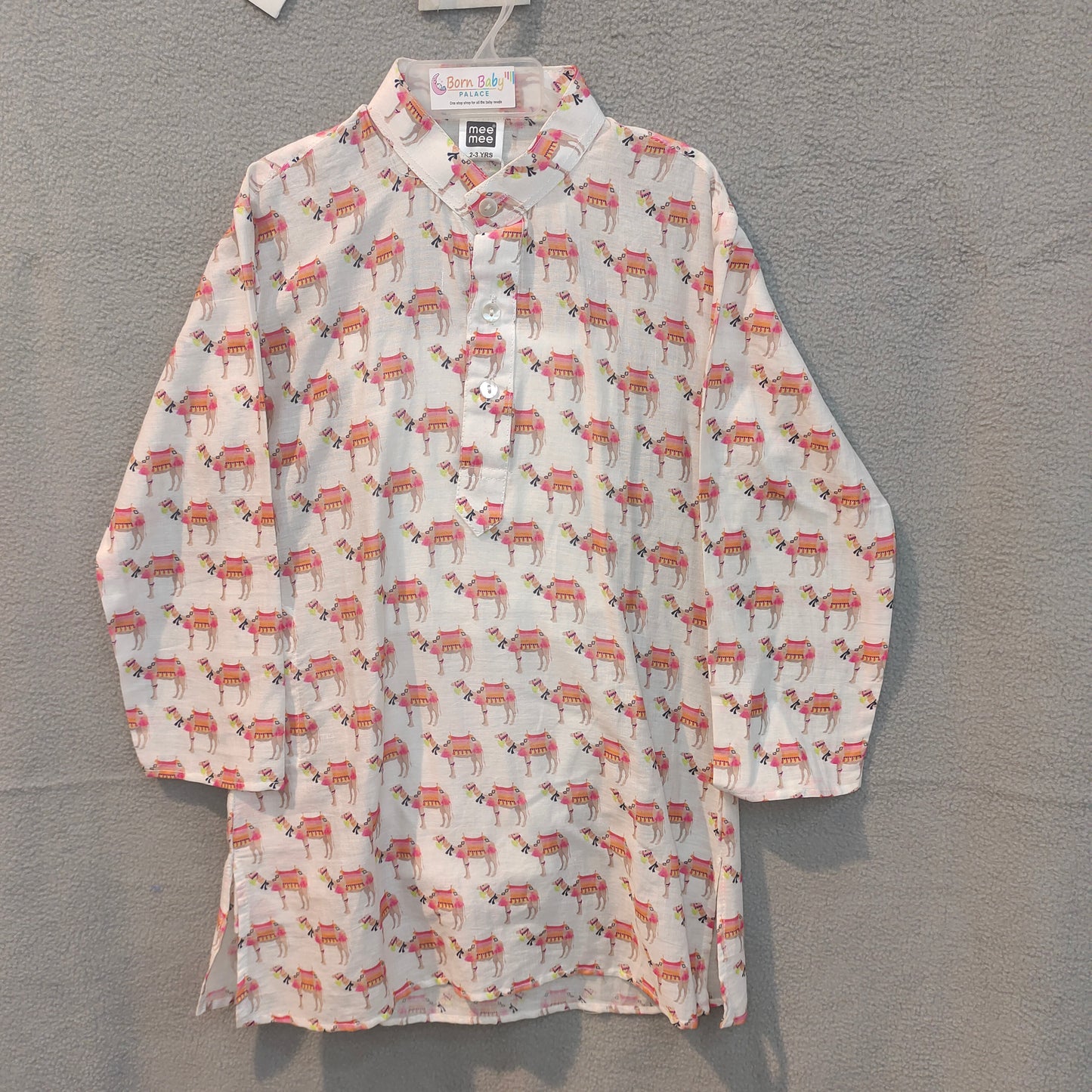 Soft Cotton Printed Camel Kurta for Boys – Casual & Festive Wear