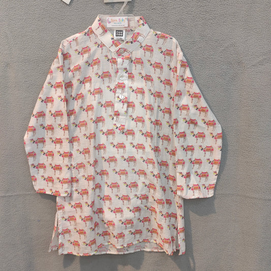 Soft Cotton Printed Camel Kurta for Boys – Casual & Festive Wear
