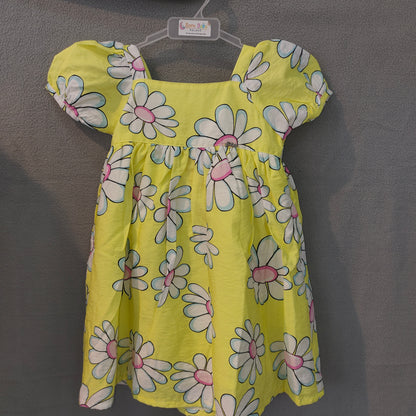 Girls Yellow Floral Dress
