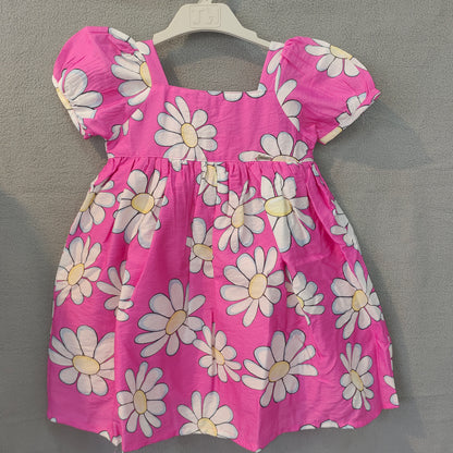 Girls Pink Floral Casual Dress