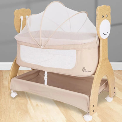 R for Rabbit Lullabies Woodsy Manual Baby Cradle Beige