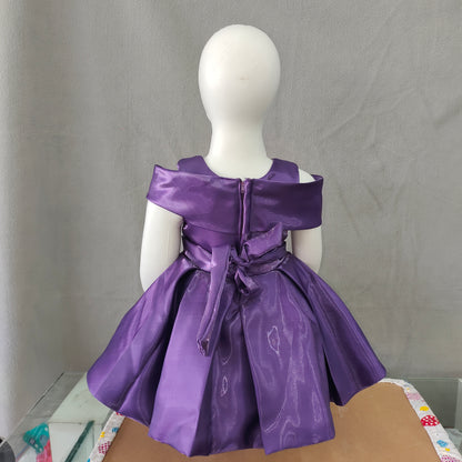 Elegant purple satin frock | Party frock | 6 months