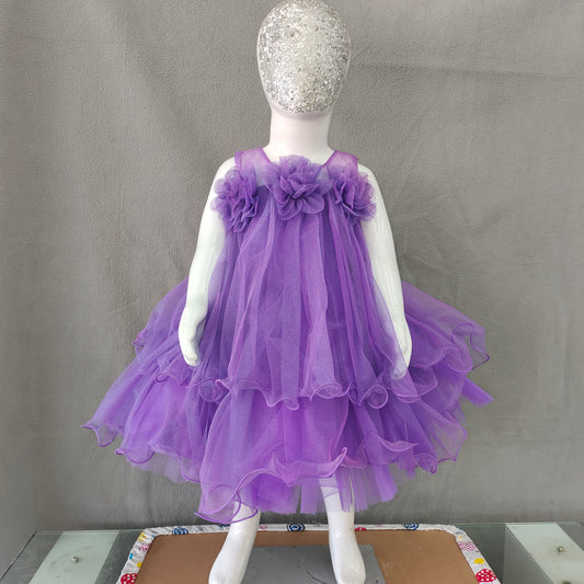 Beautiful lavender purple frock | Girl party frock | 6 month - 1 Yr - 2 Yr- 3 Yr