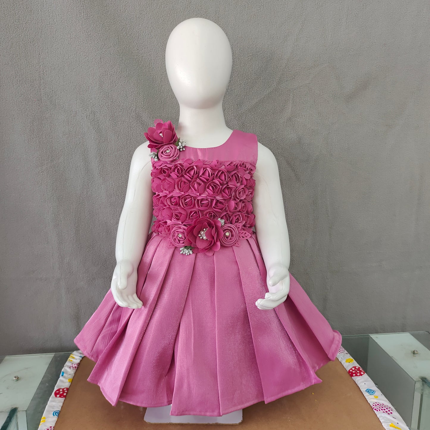 Beautiful Magenta Pink Party frock | Girl Party Frock | 1 Yr - 2 Yr