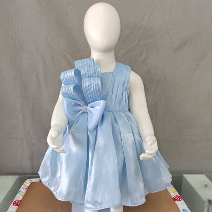 Charming sky blue party frock | Party wear frock | 6 months- 1Yr - 2Yr