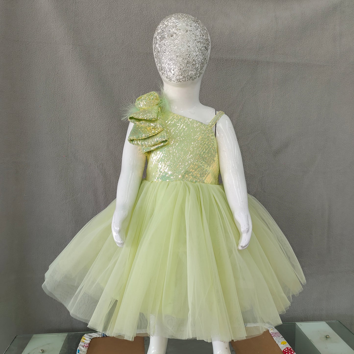 Light pastel green party frock | 1 Yr - 2 Yr - 3 Yr