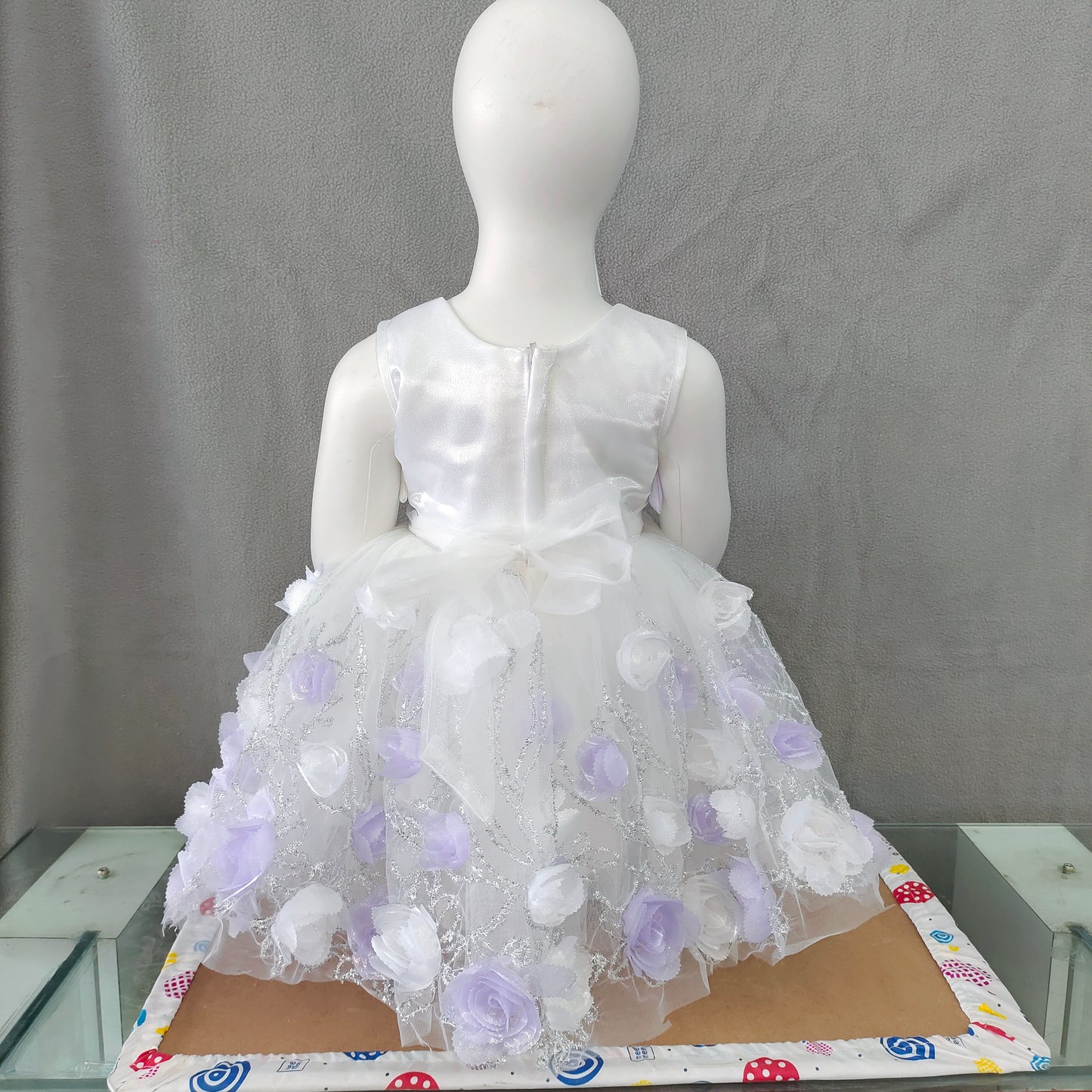 White and Lavender shade girl party wear frock | 1 yr to 5 yr