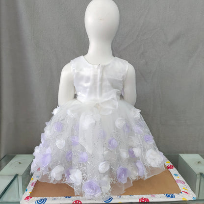 White and Lavender shade girl party wear frock | 1 yr to 5 yr