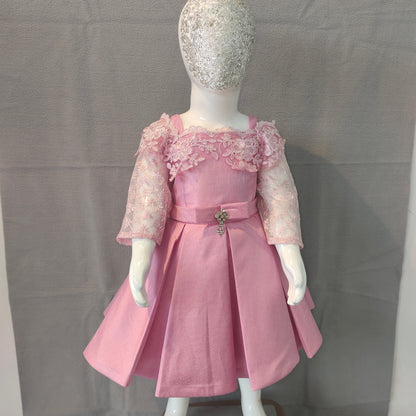 Beautiful pastel pink party frock | Girl party wear frock |  6months - 1 Yr - 2 Yr