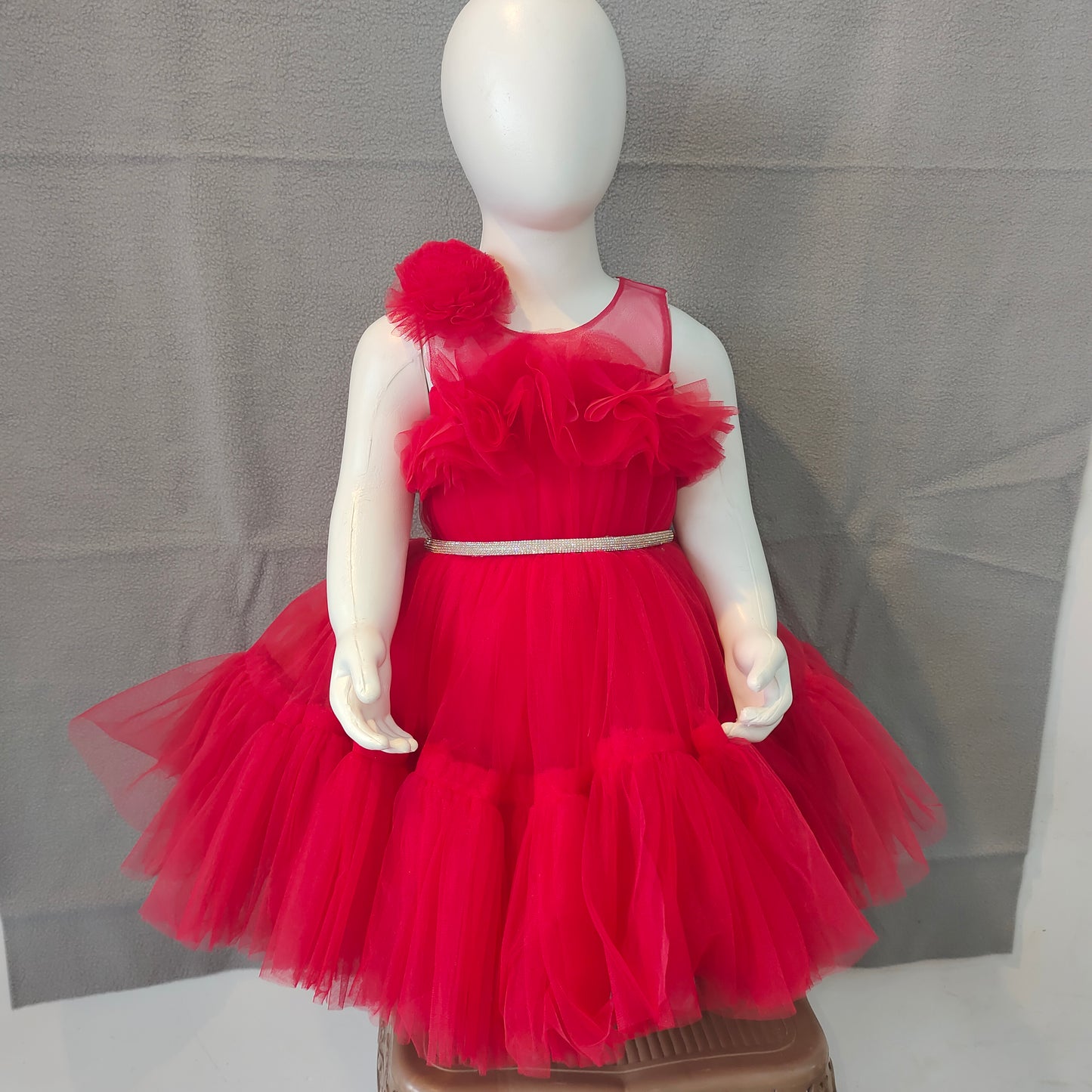 Beautiful red sleeveless party dress | girl party wear | 6 Months - 1 Yr - 2 Yr -3 Yr - 4 Yr